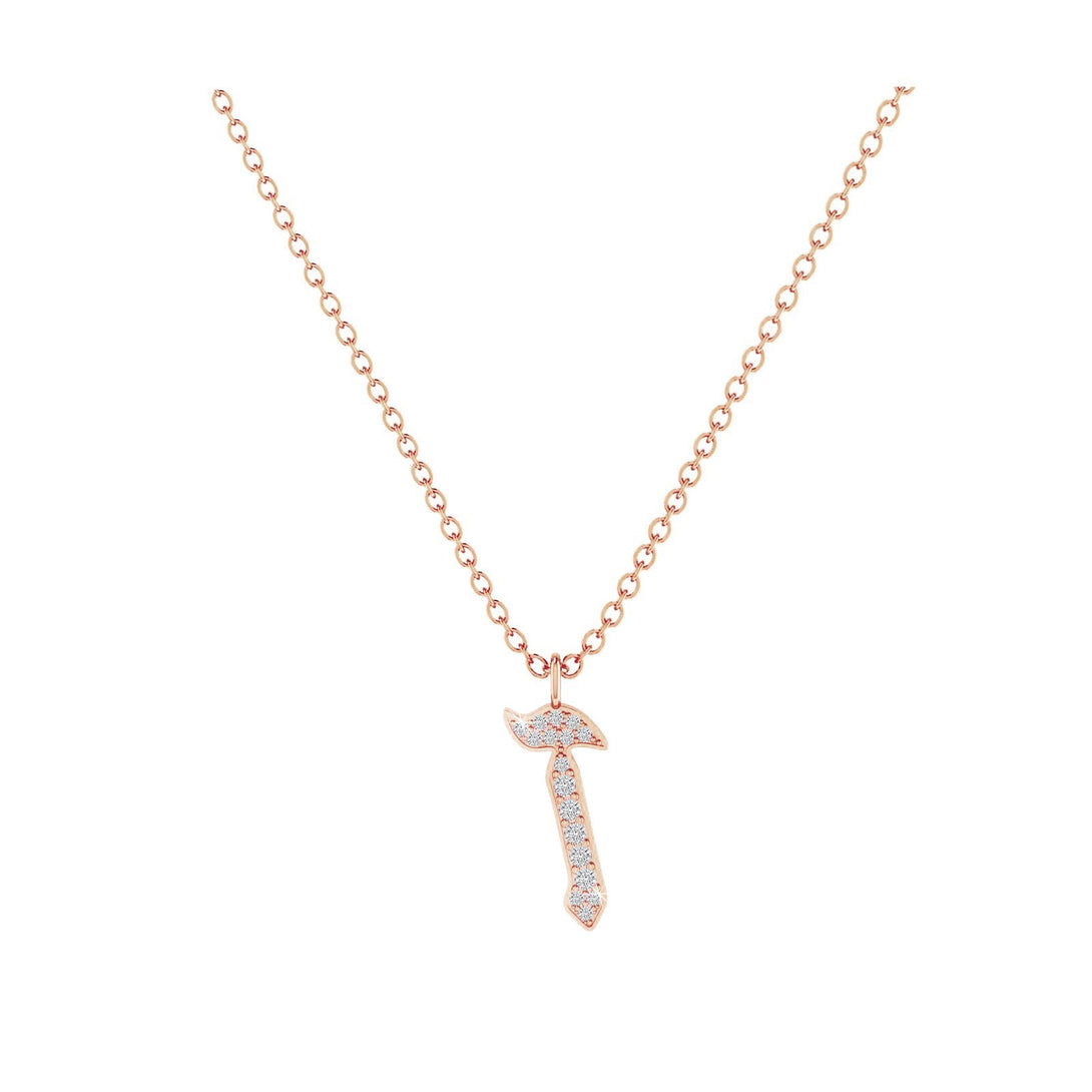 Zain - Hebrew Alef-Bet letter diamond Necklace - Z letter