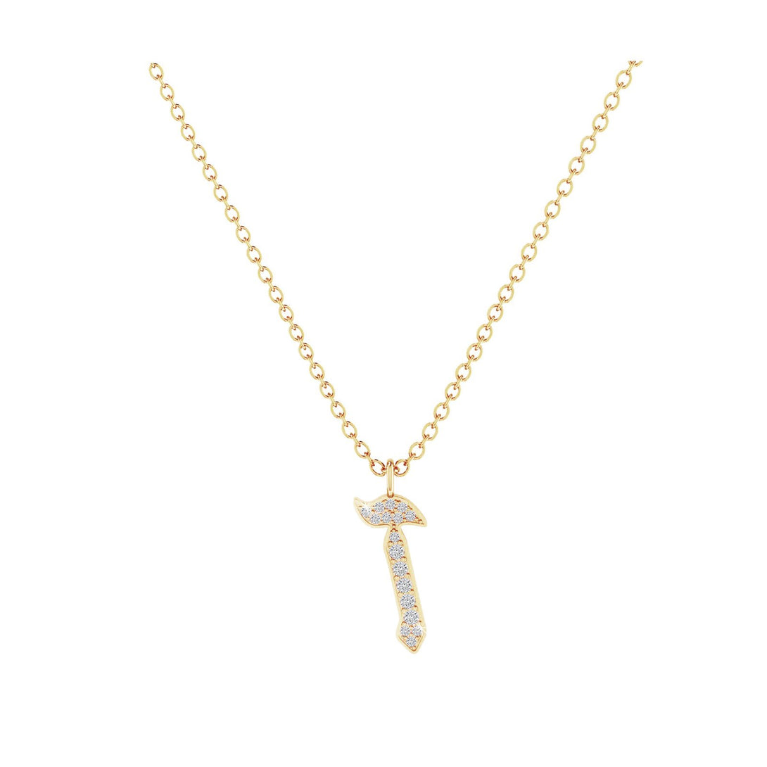 Zain - Hebrew Alef-Bet letter diamond Necklace - Z letter