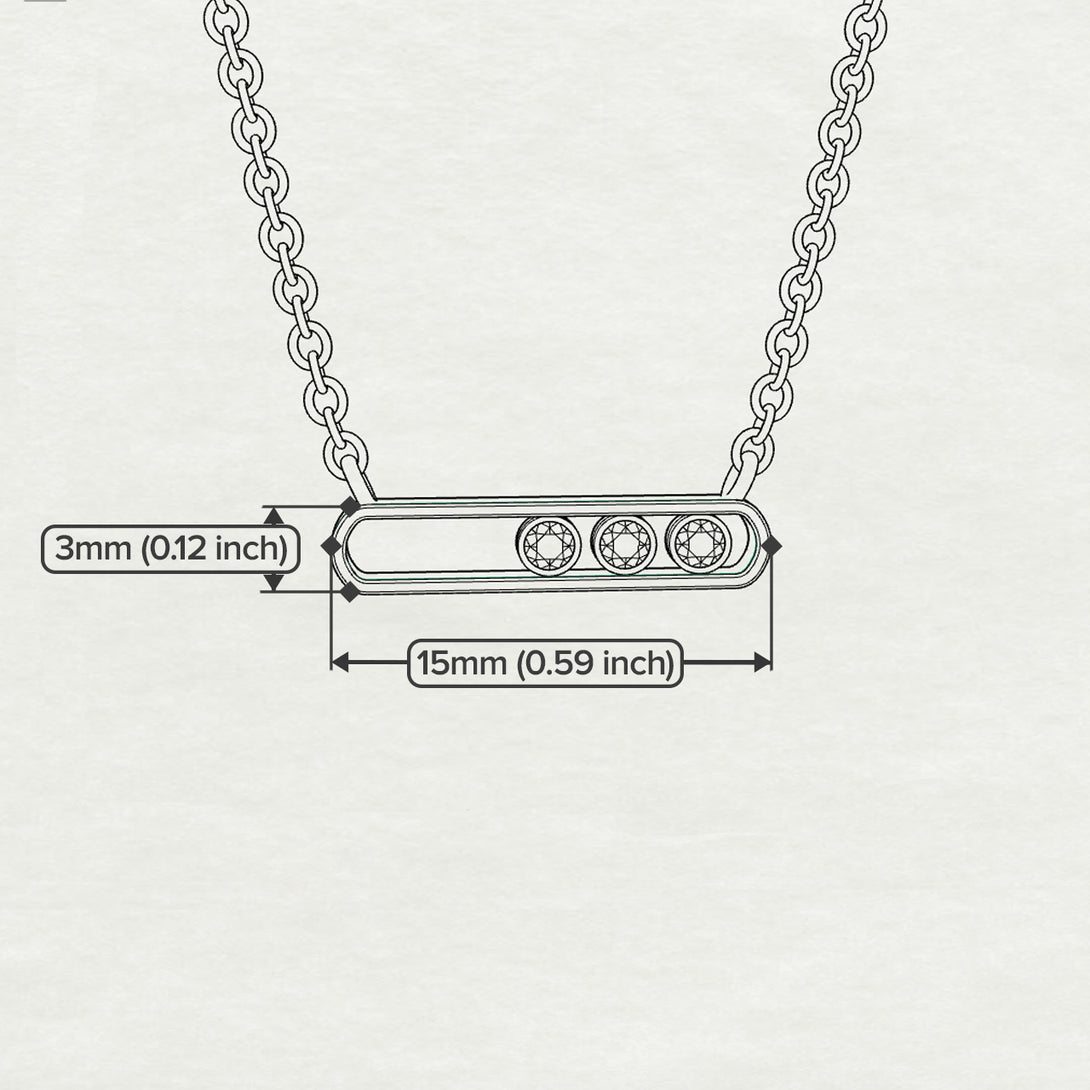 3 Emerald Stone Hollow Necklace - Zaria No. 4