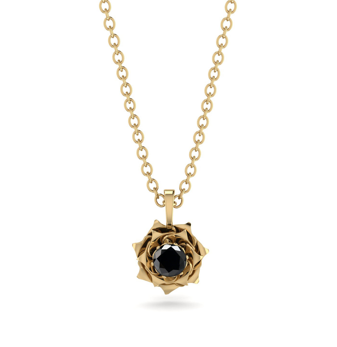 A lady's Rose Black Diamond Pendant- Elena no. 7