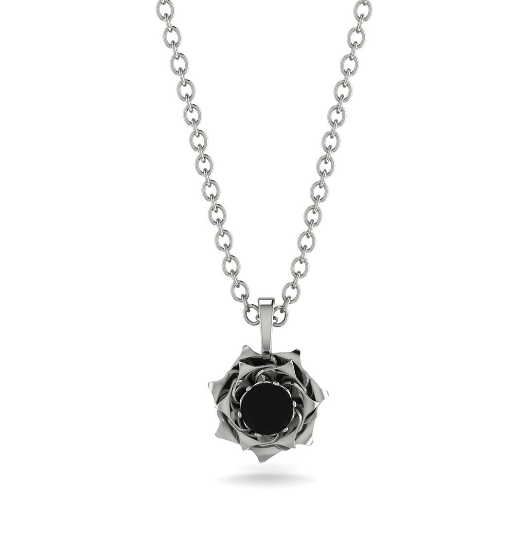 A lady's Rose Black Diamond Pendant- Elena no. 9