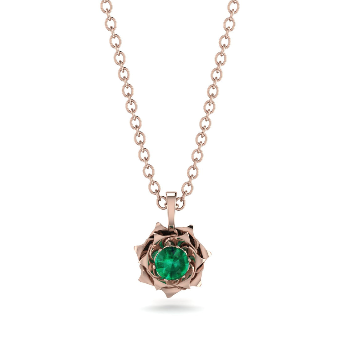 A lady's Rose Emerald Pendant- Elena no. 5