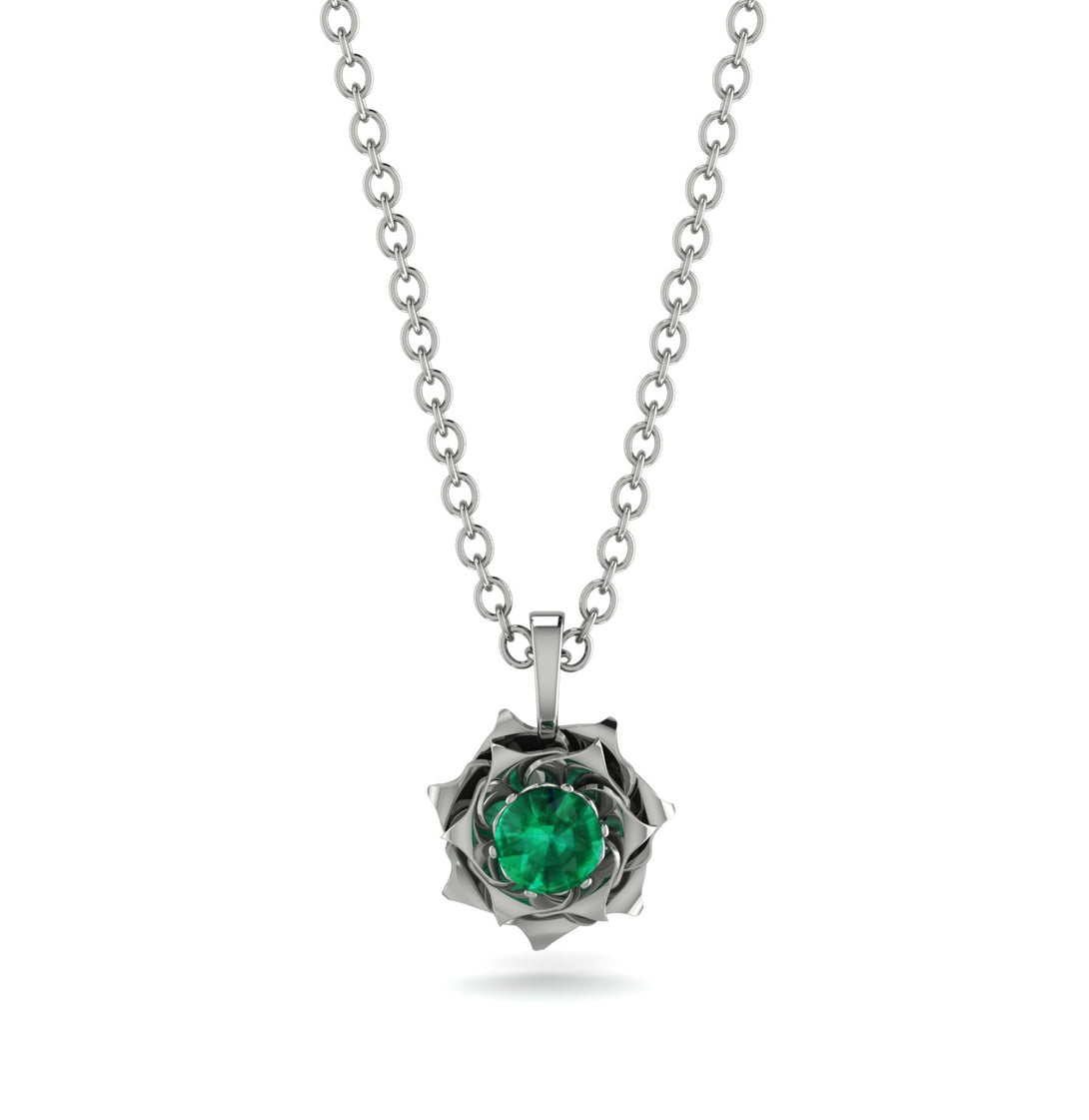 A lady's Rose Emerald Pendant- Elena no. 6
