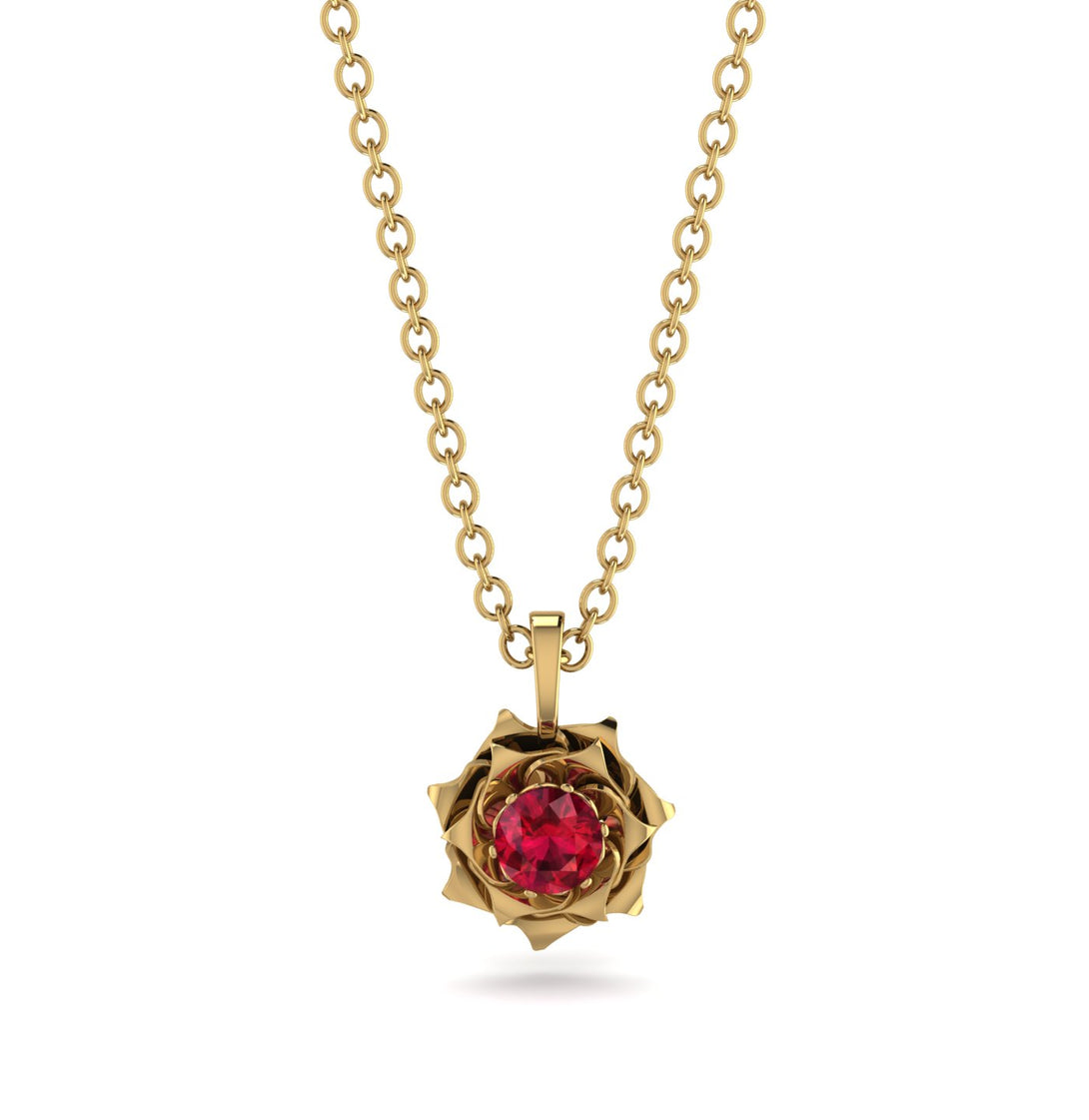 A lady's Rose Ruby Pendant- Elena no. 10