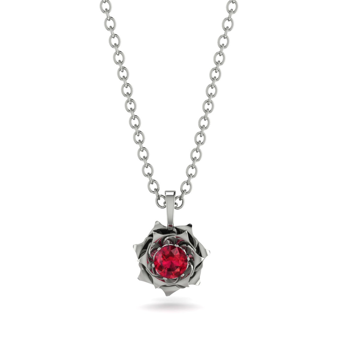A lady's Rose Ruby Pendant- Elena no. 12