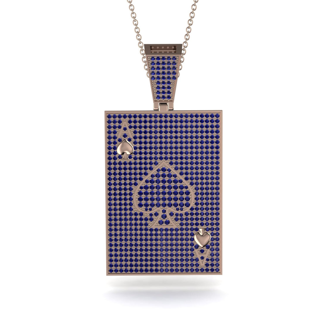 Ace Of Spades Sapphire Card Necklace - Tyler No. 74