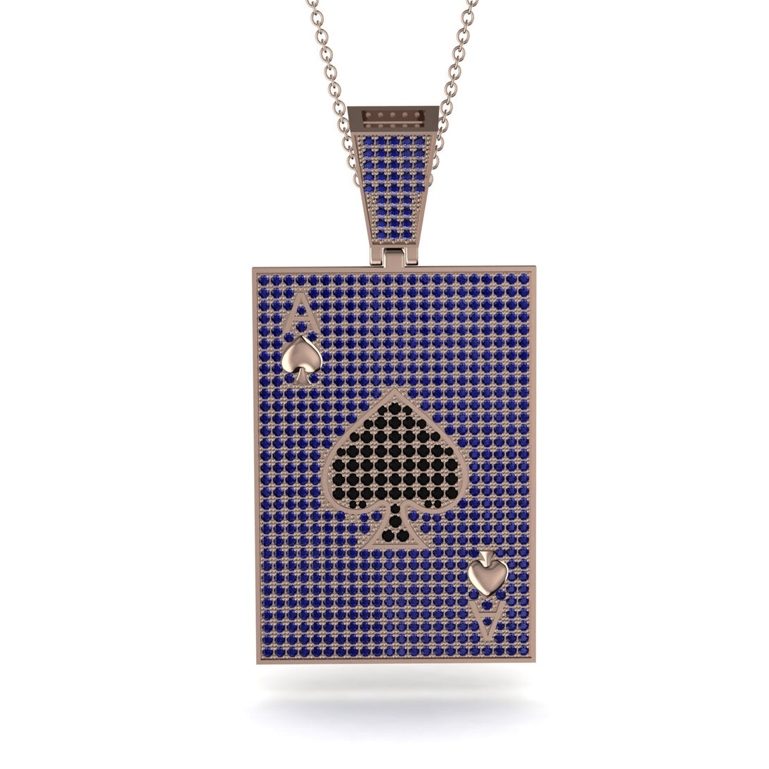 Ace Of Spades Sapphire Card Necklace - Tyler No. 68