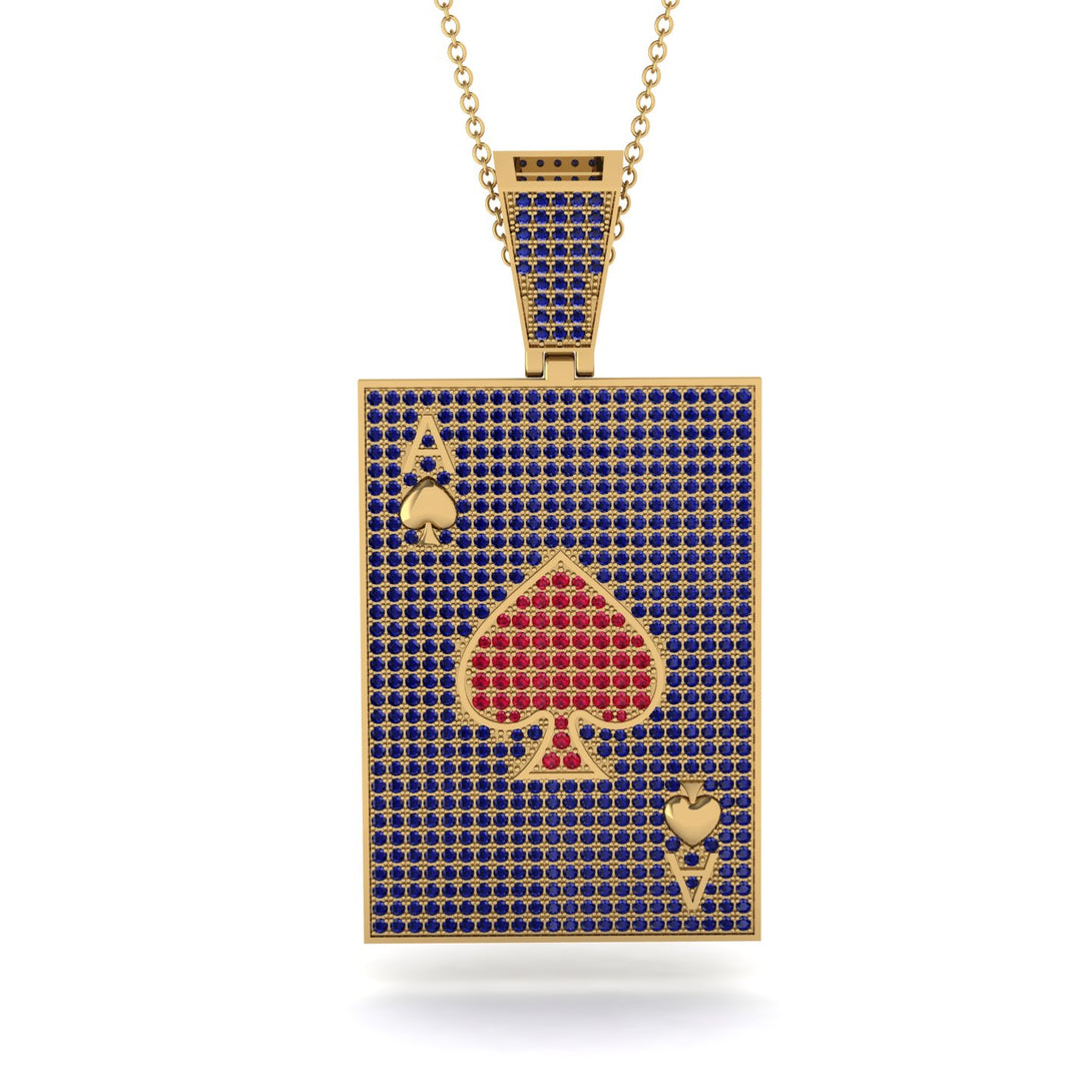 Ace Of Spades Sapphire Card Necklace - Tyler No. 70