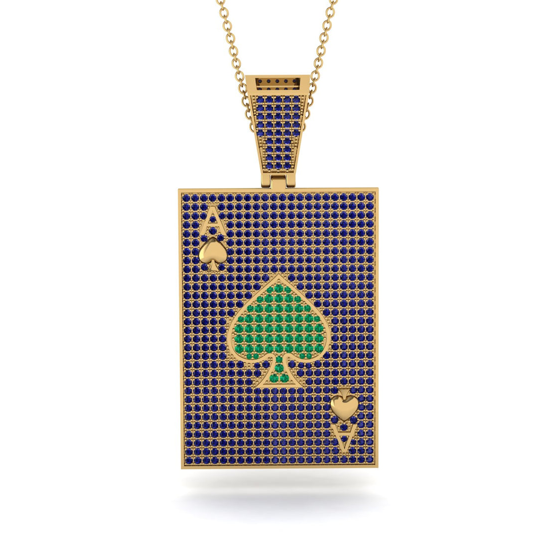 Ace Of Spades Sapphire Card Necklace - Tyler No. 64