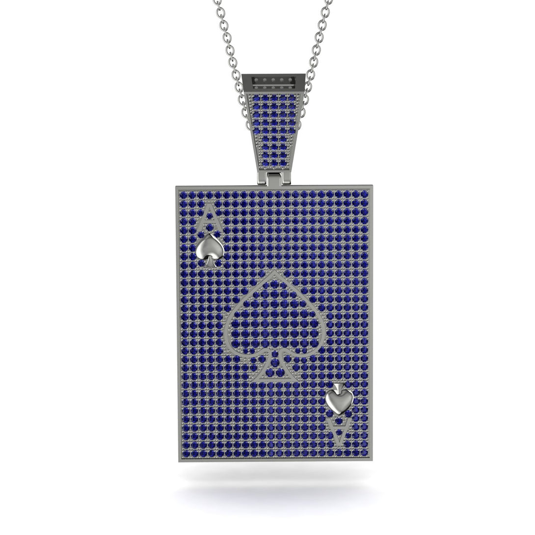 Ace Of Spades Sapphire Card Necklace - Tyler No. 75