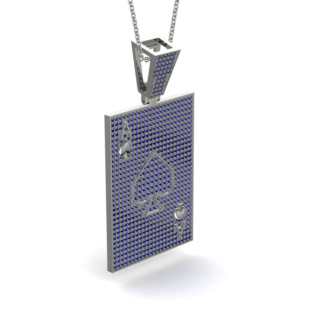 Ace Of Spades Sapphire Card Necklace - Tyler No. 75