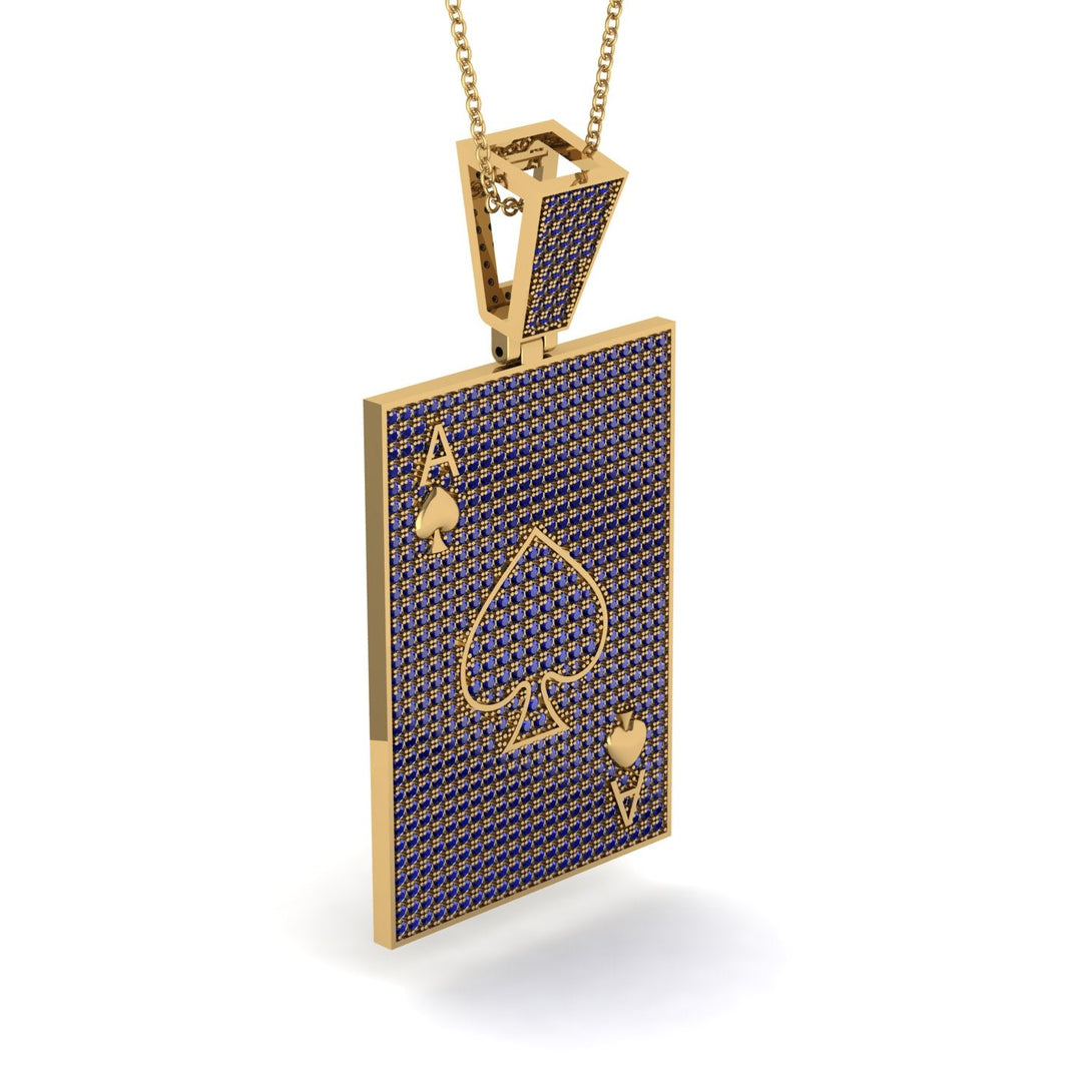 Ace Of Spades Sapphire Card Necklace - Tyler No. 73