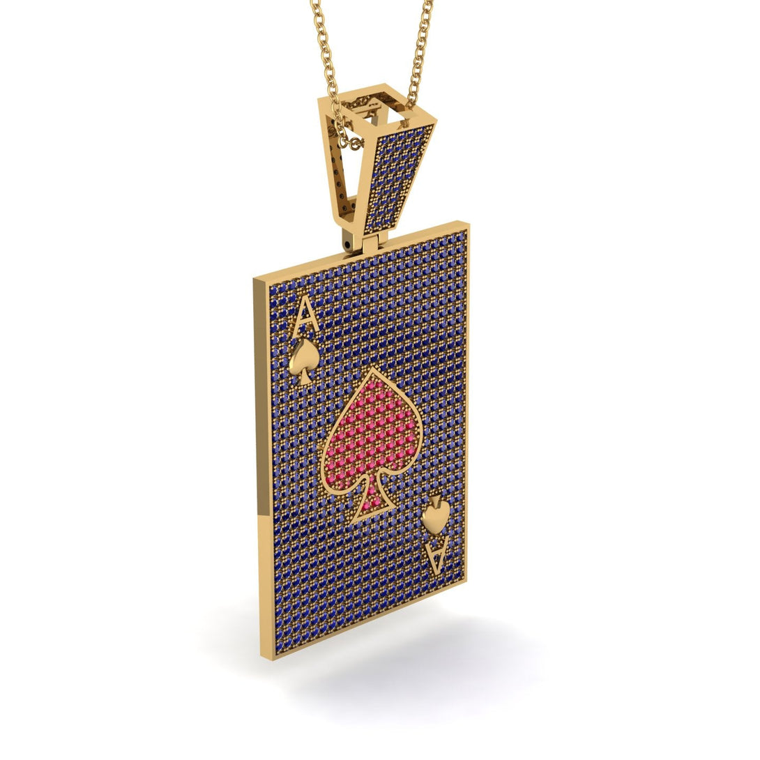 Ace Of Spades Sapphire Card Necklace - Tyler No. 70