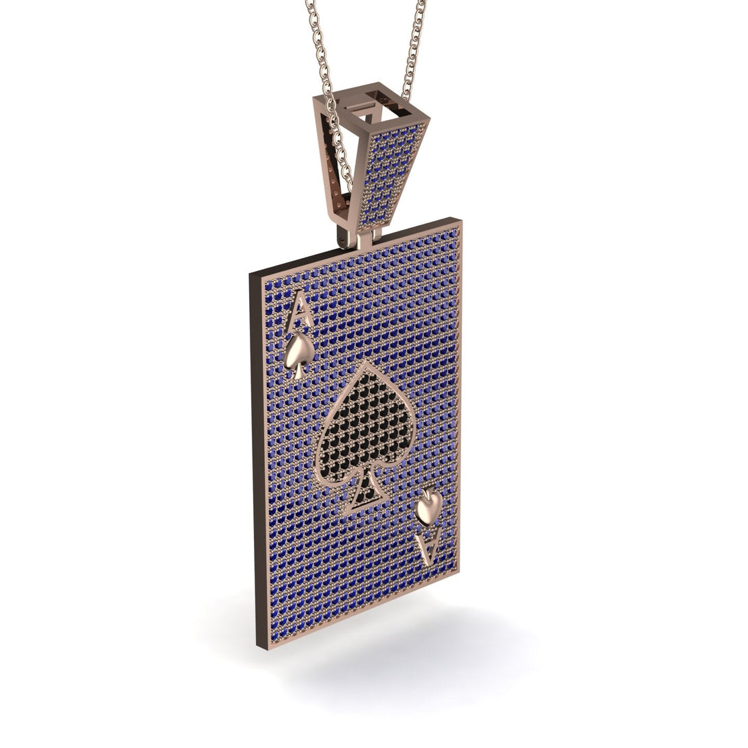 Ace Of Spades Sapphire Card Necklace - Tyler No. 68