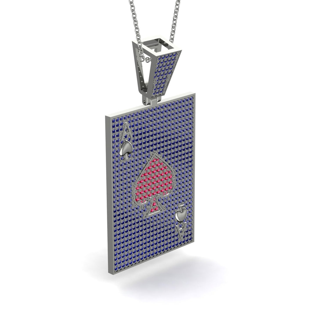 Ace Of Spades Sapphire Card Necklace - Tyler No. 72