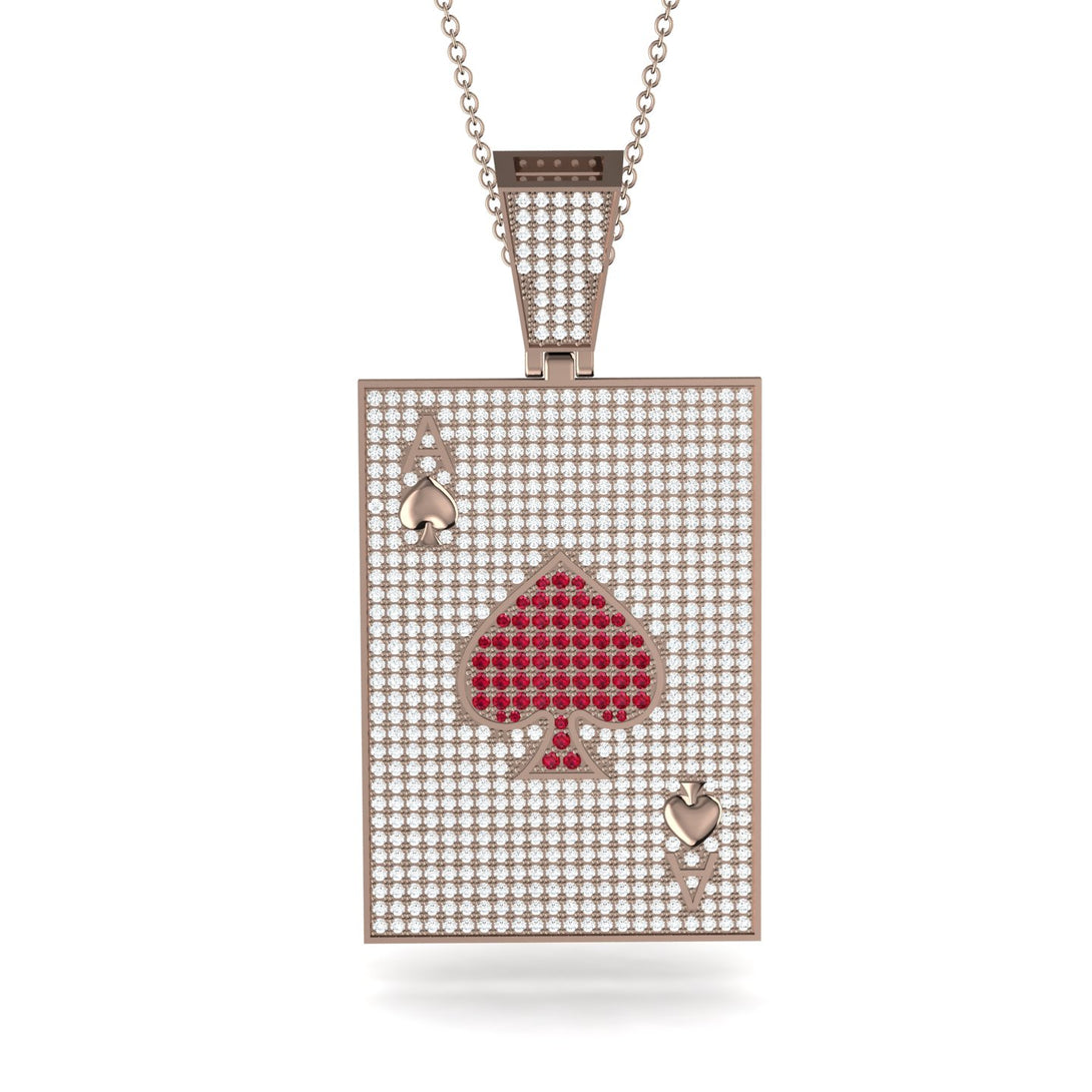 Ace Of Spades Diamond Card Necklace - Tyler No. 11