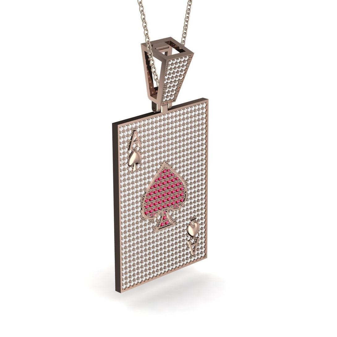 Ace Of Spades Diamond Card Necklace - Tyler No. 11