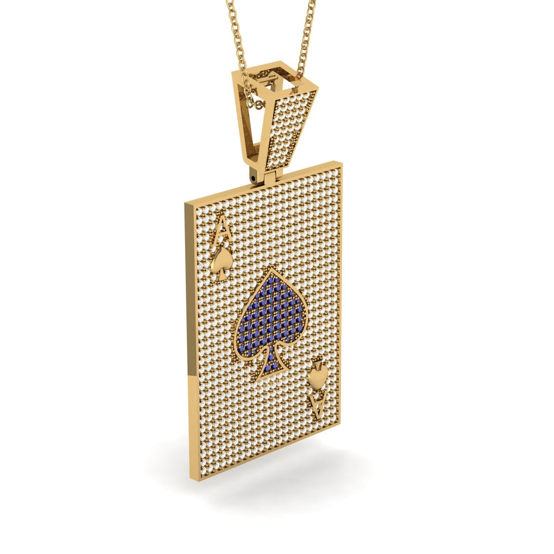 Ace Of Spades Diamond Card Necklace - Tyler No. 13