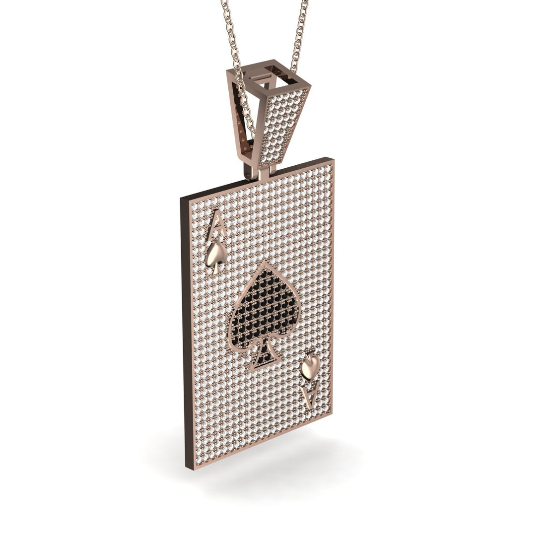 Ace Of Spades Diamond Card Necklace - Tyler No. 8