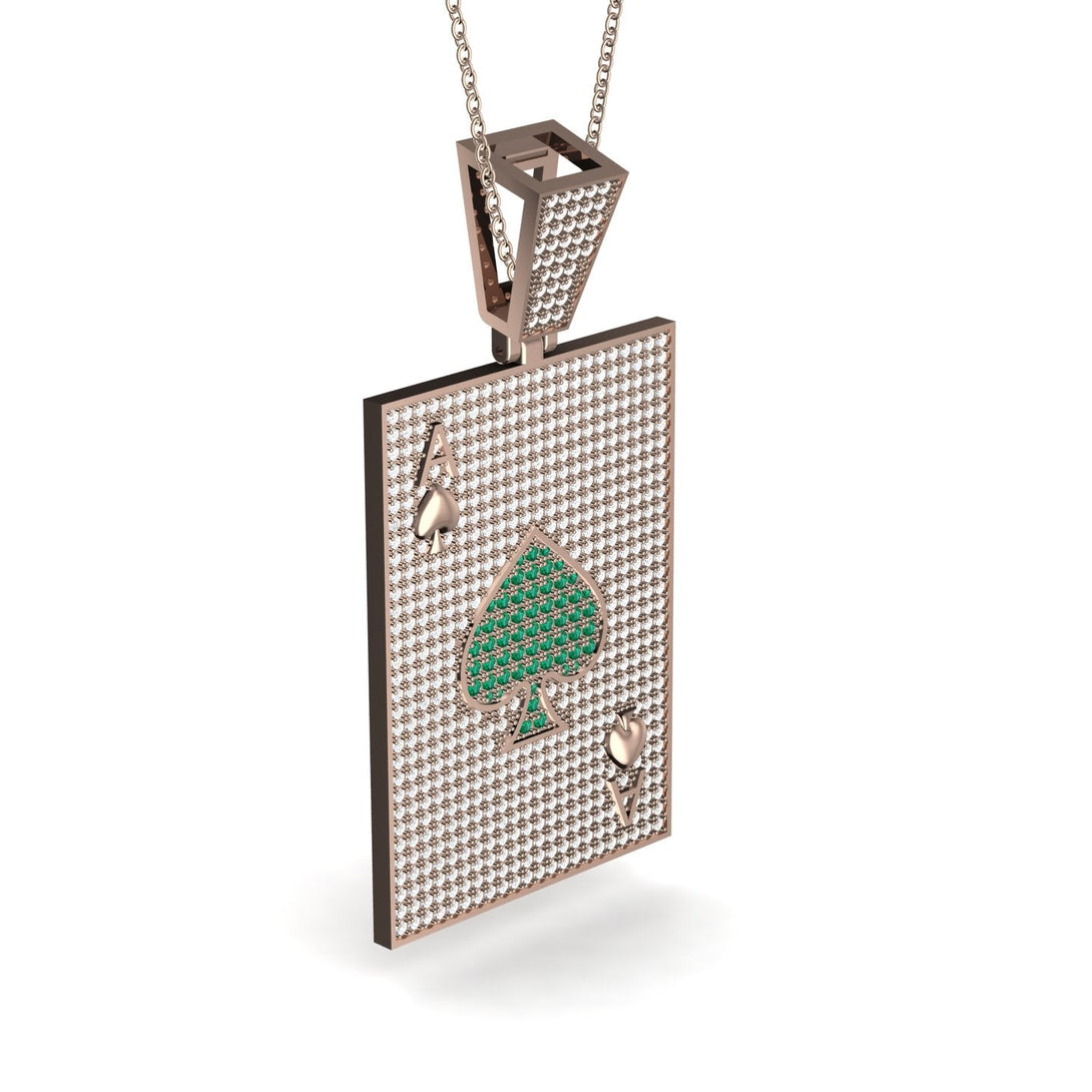 Ace Of Spades Diamond Card Necklace - Tyler No. 5