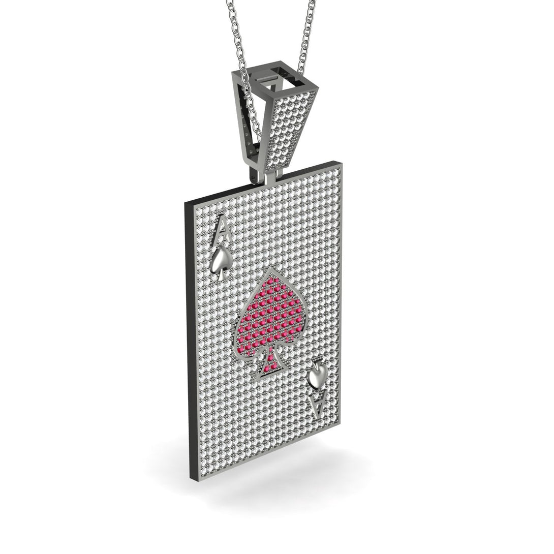 Ace Of Spades Diamond Card Necklace - Tyler No. 12