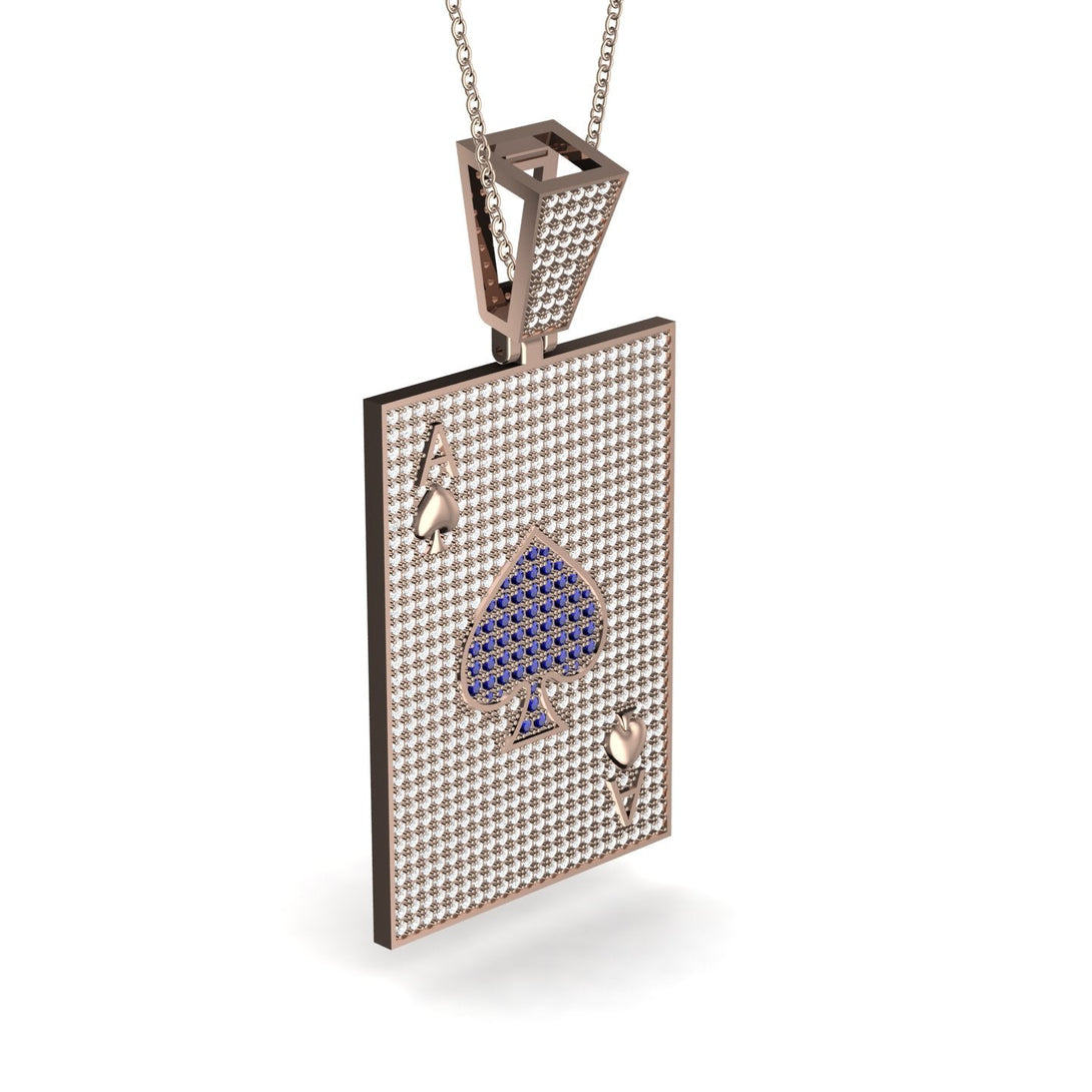 Ace Of Spades Diamond Card Necklace - Tyler No. 14