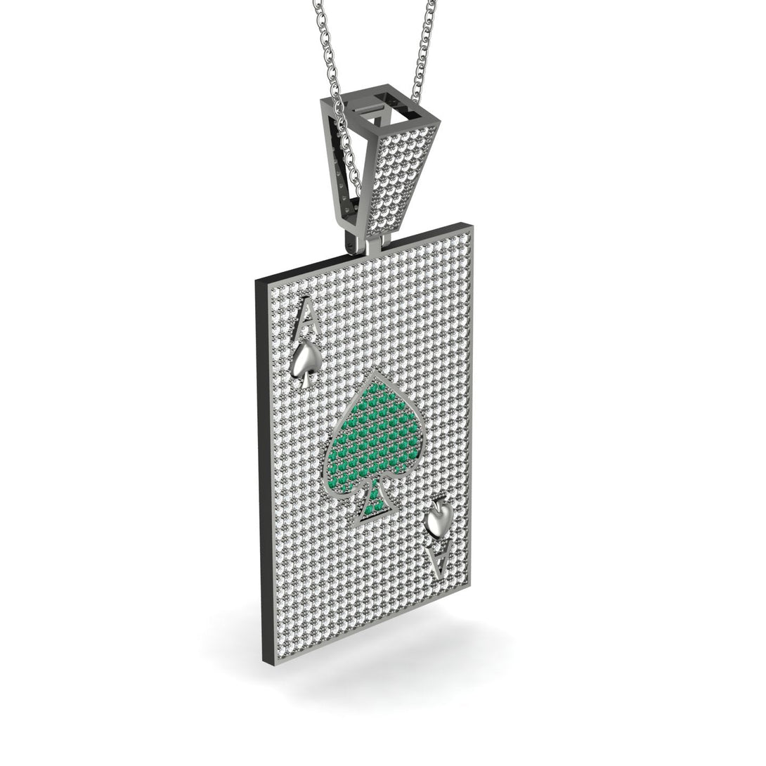 Ace Of Spades Diamond Card Necklace - Tyler No. 6
