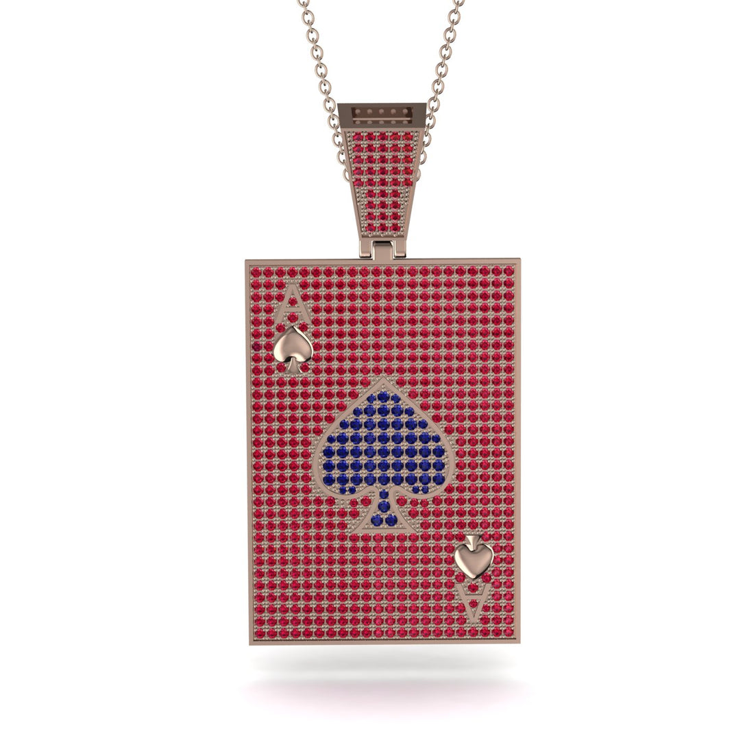 Ace Of Spades Ruby Card Necklace - Tyler No. 59