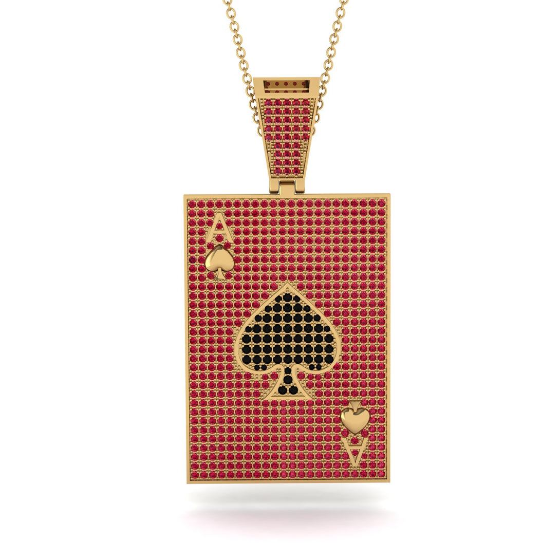 Ace Of Spades Ruby Card Necklace - Tyler No. 52