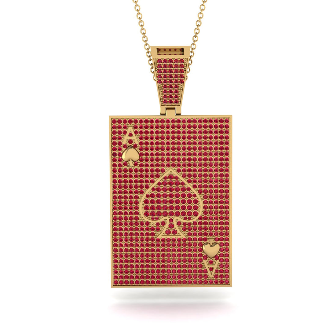 Ace Of Spades Ruby Card Necklace - Tyler No. 55