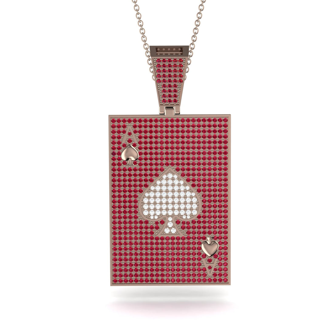 Ace Of Spades Ruby Card Necklace - Tyler No. 47