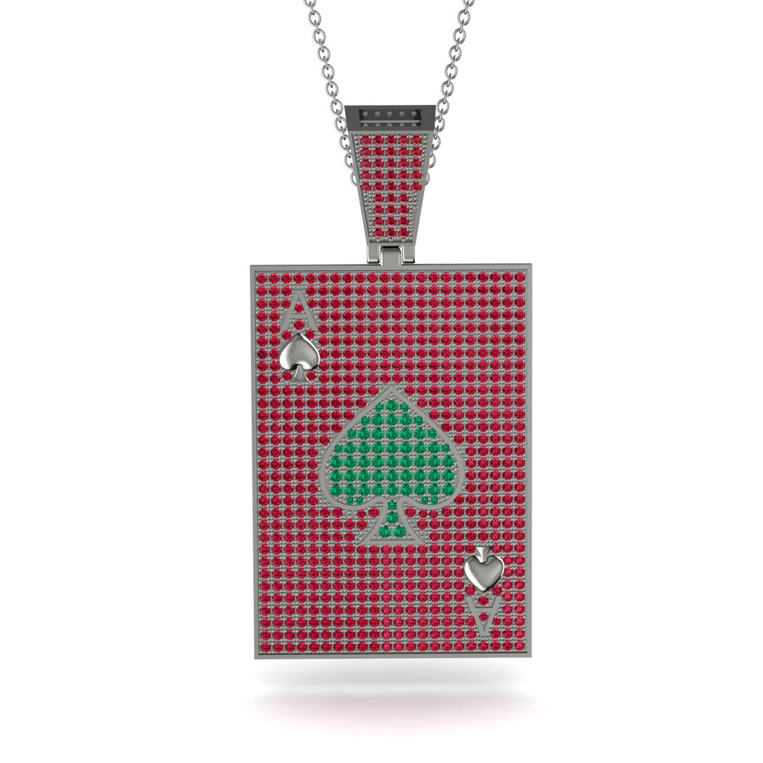 Ace Of Spades Ruby Card Necklace - Tyler No. 51
