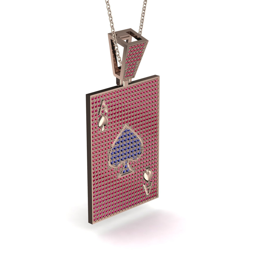 Ace Of Spades Ruby Card Necklace - Tyler No. 59
