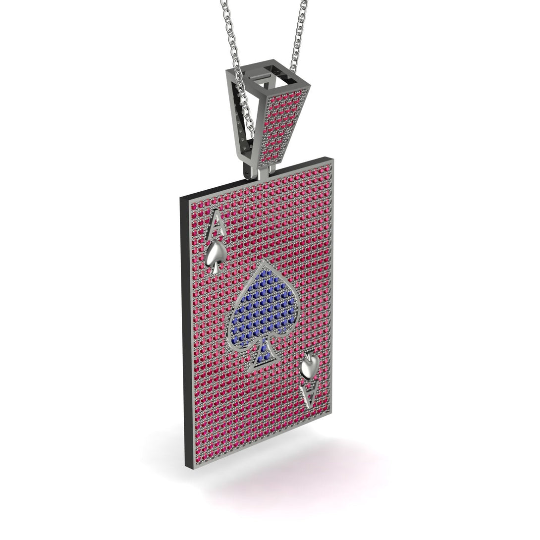 Ace Of Spades Ruby Card Necklace - Tyler No. 60