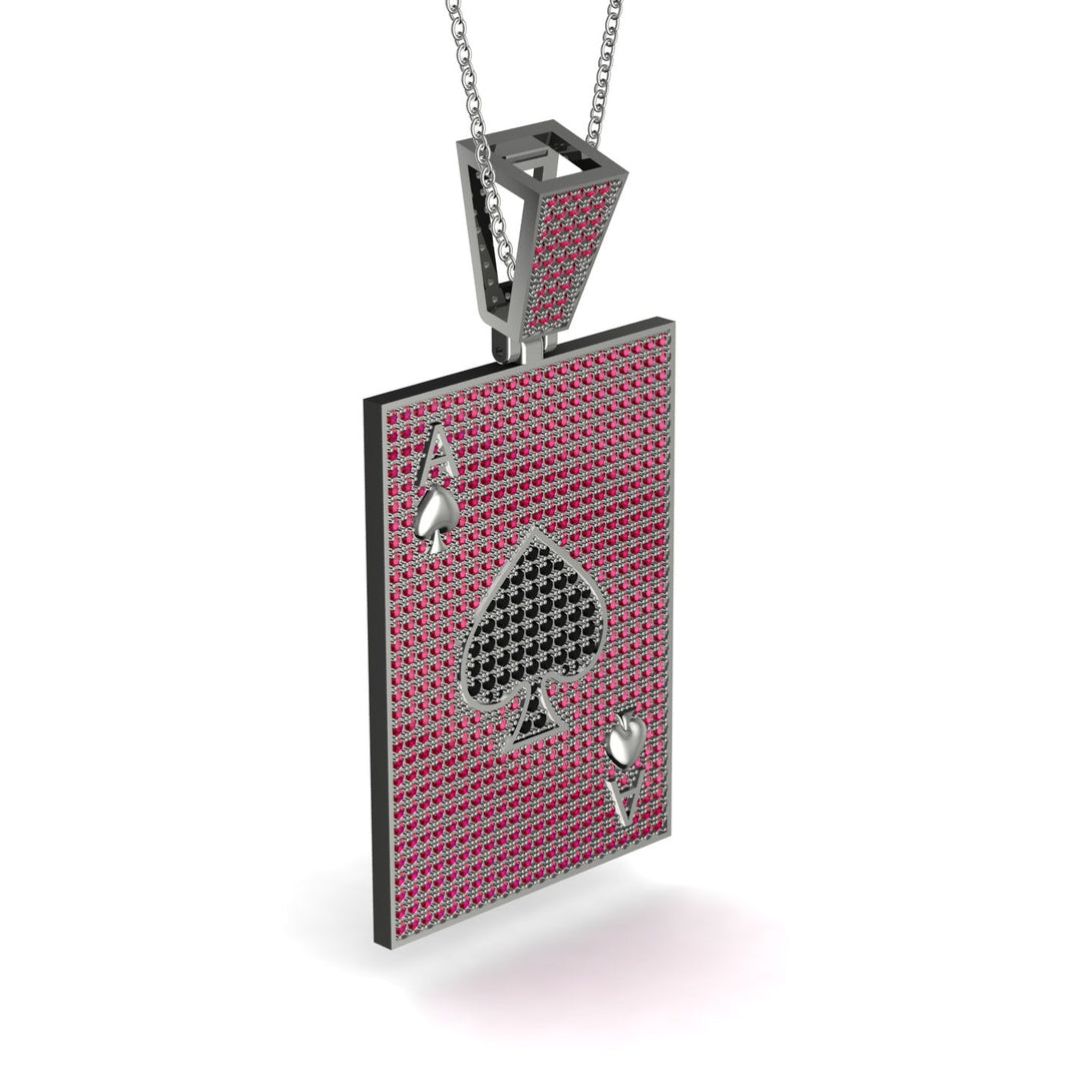 Ace Of Spades Ruby Card Necklace - Tyler No. 54