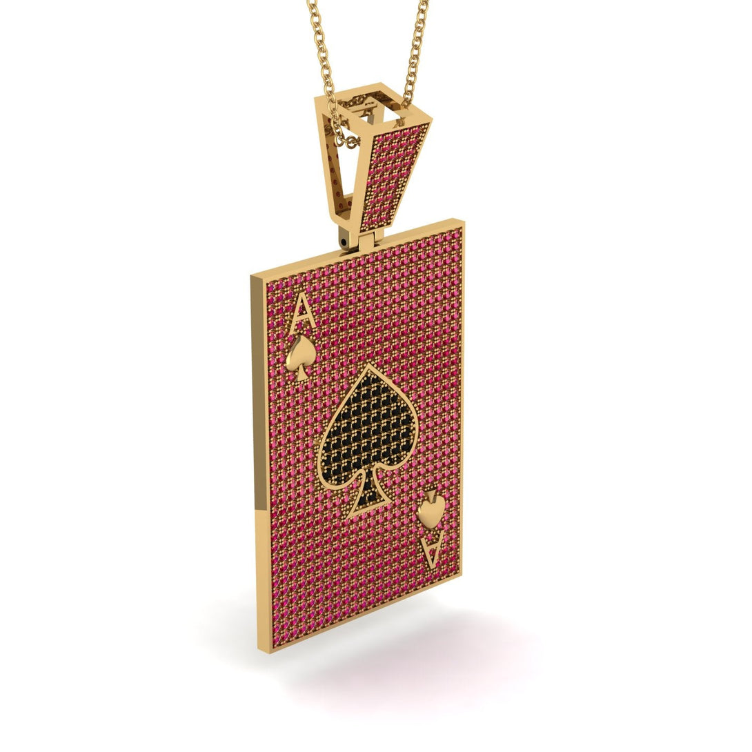 Ace Of Spades Ruby Card Necklace - Tyler No. 52