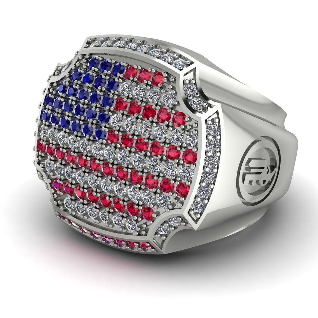 American Flag Men Signet Ring - Carl No. 6
