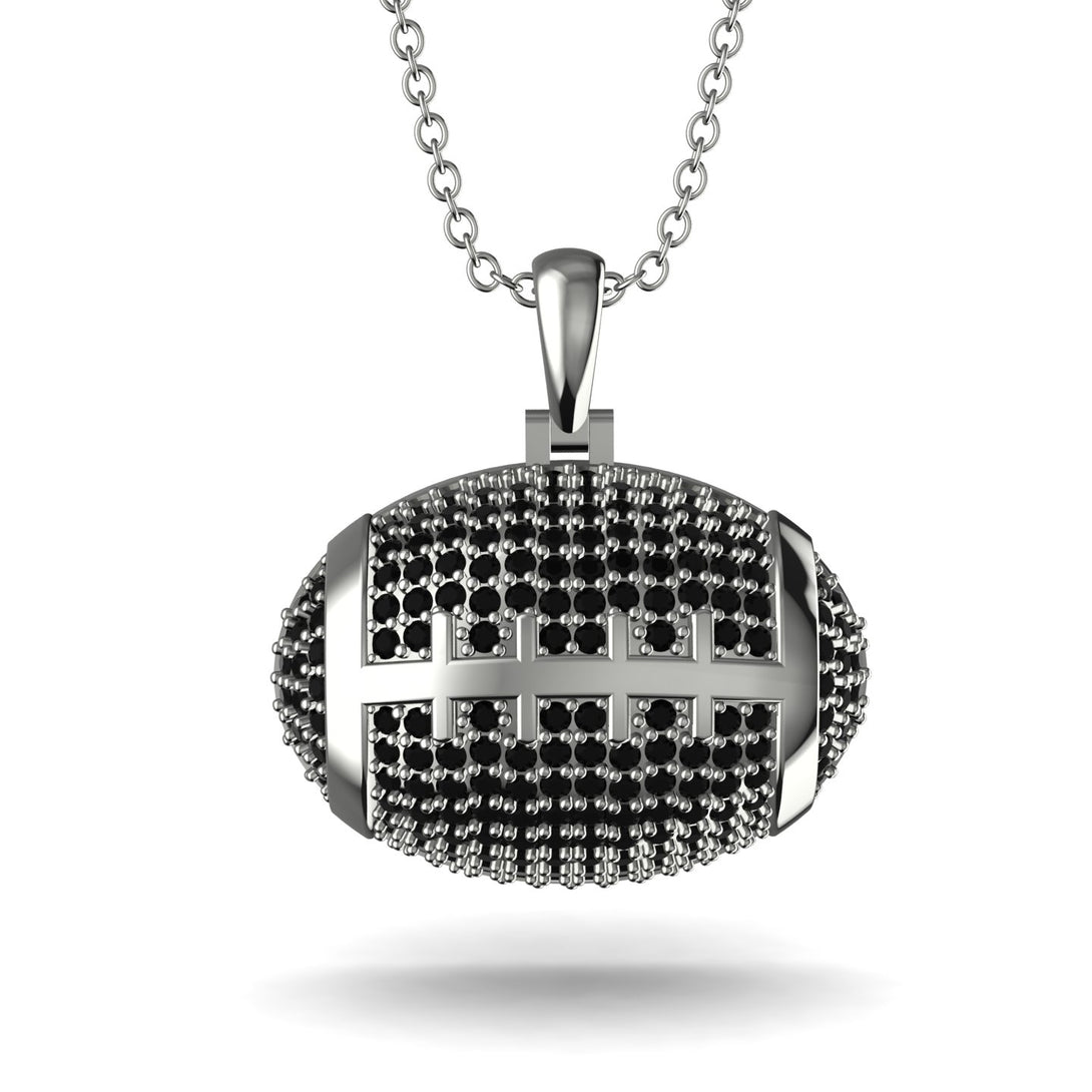 American Football Black Diamond Necklace - Jeremy No. 9