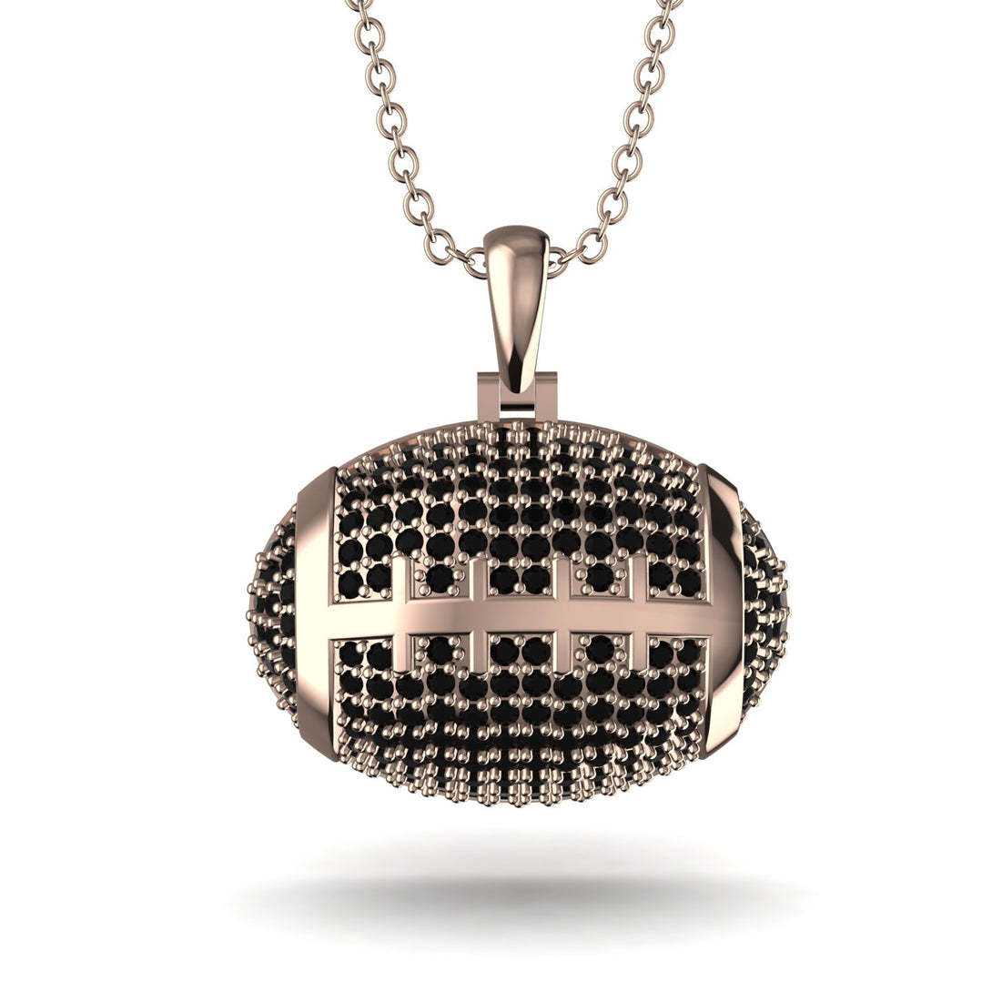 American Football Black Diamond Necklace - Jeremy No. 8