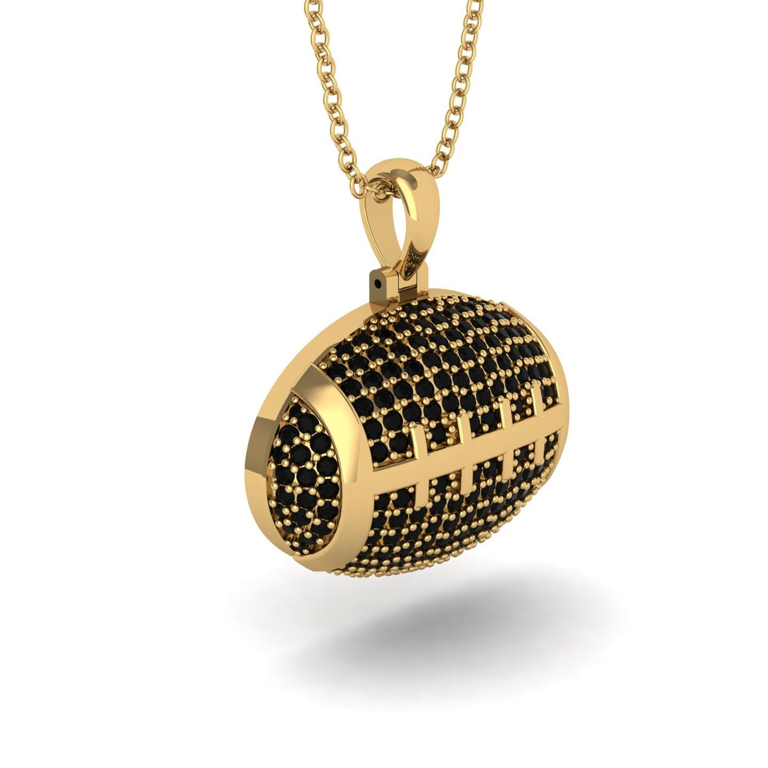 American Football Black Diamond Necklace - Jeremy No. 7