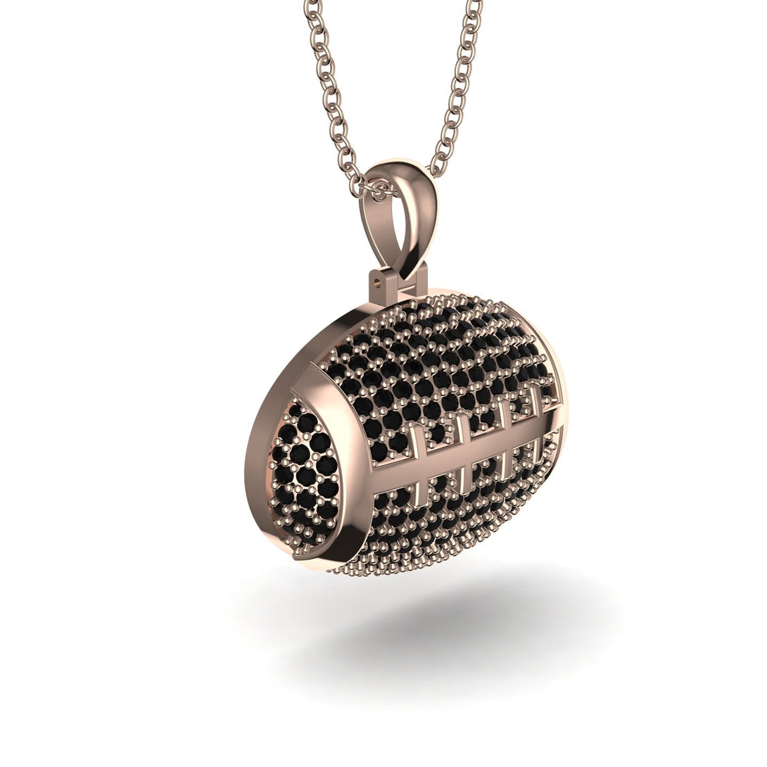 American Football Black Diamond Necklace - Jeremy No. 8