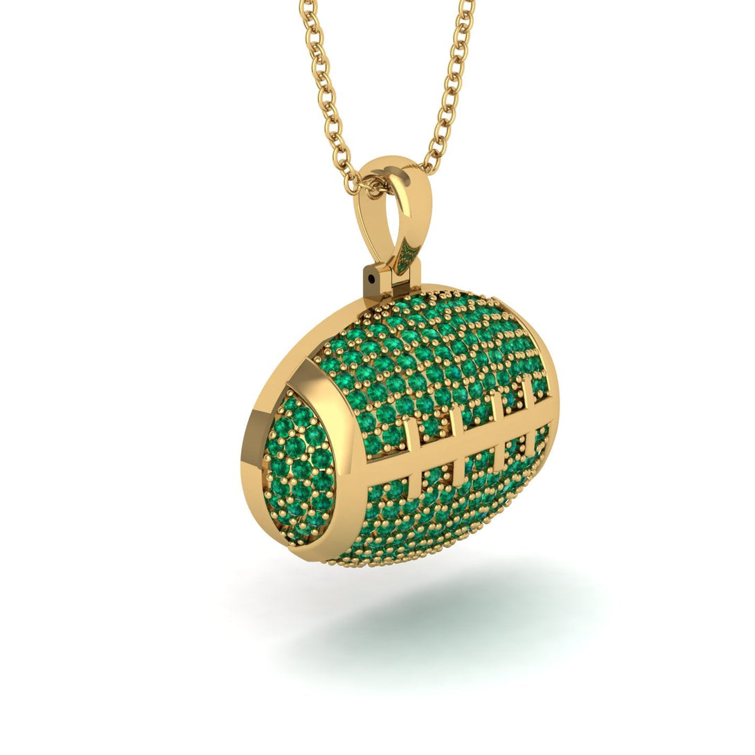 American Football Emerald Necklace - Jeremy No. 4