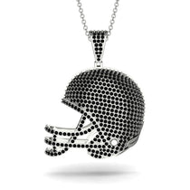 American Football Helmet Black Diamond Pendant - Dennis No. 9 image 1