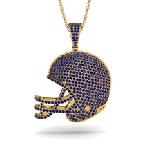 American Football Helmet Sapphire Pendant - Dennis No. 13 image 1