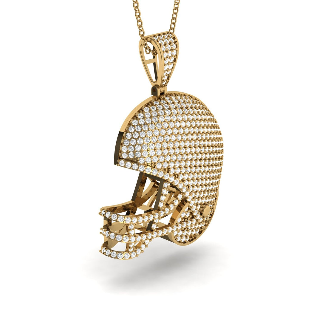 American Football Helmet Diamond Pendant - Dennis No. 1