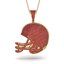 American Football Helmet Ruby Pendant - Dennis No. 10 image 1