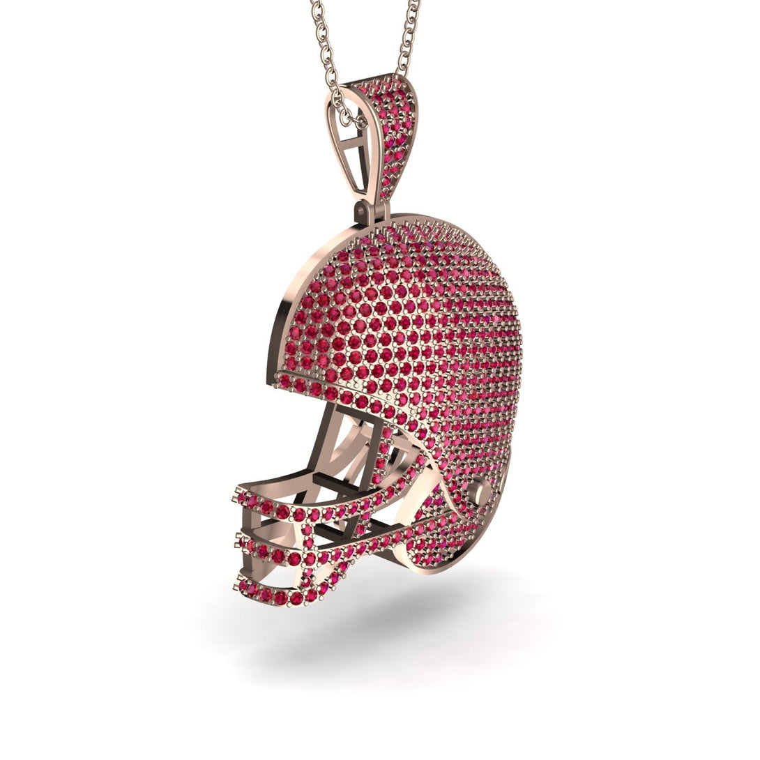 American Football Helmet Ruby Pendant - Dennis No. 11