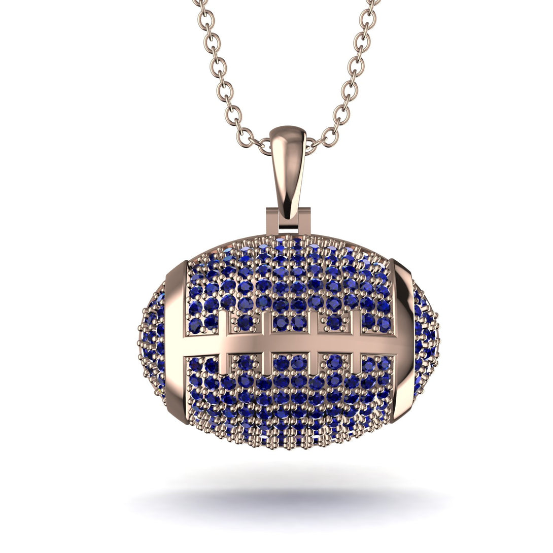 American Football Sapphire Necklace - Jeremy No. 14