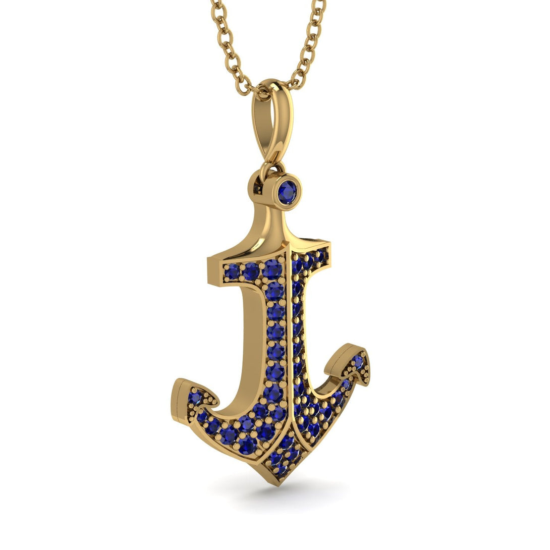 Anchor Sapphire Pendant - Brandon No. 13