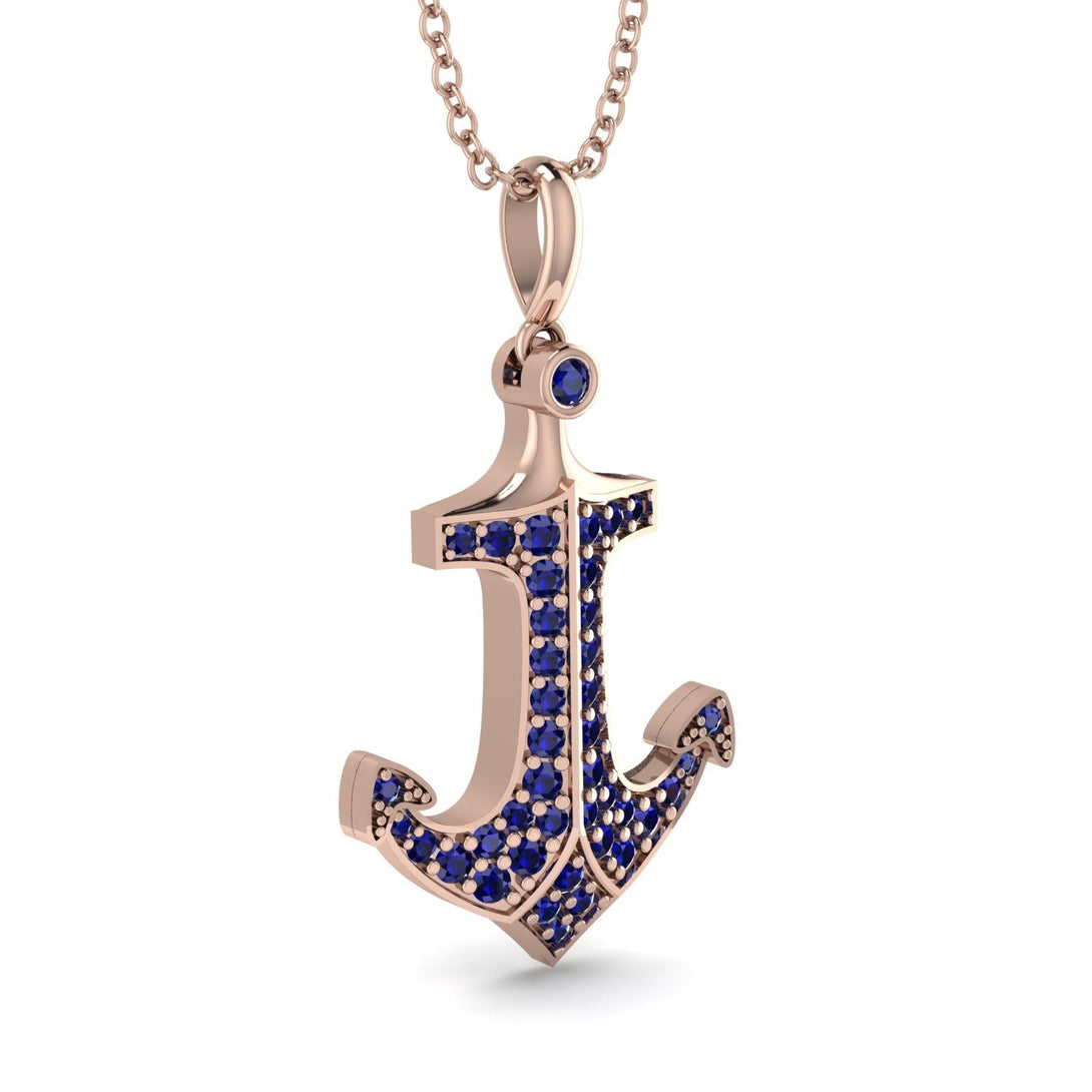 Anchor Sapphire Pendant - Brandon No. 14